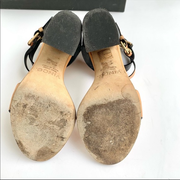 Vince Colorblock Double Ankle Strap Sandals Heels 37 - Picture 9 of 11